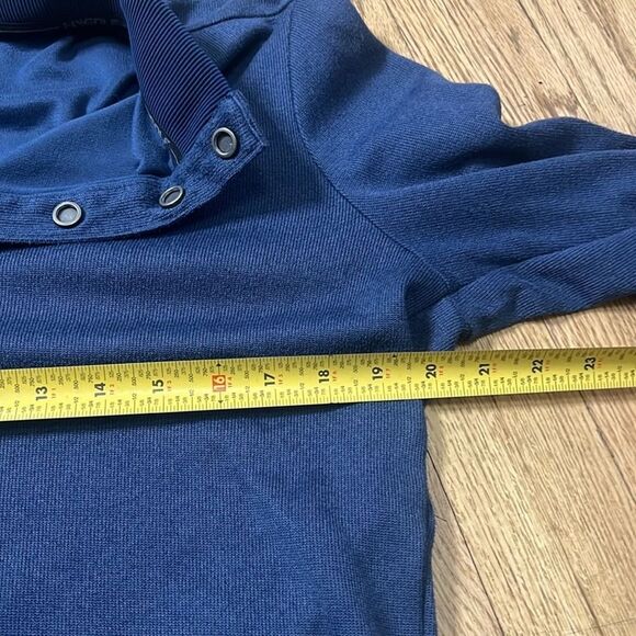 UNDERARMOUR GOLF LOOSE 1/4 ZIP SNAP LONG‎ SLEEVE GOLDGEAR SWEARER SIZE L - Picture 7 of 9